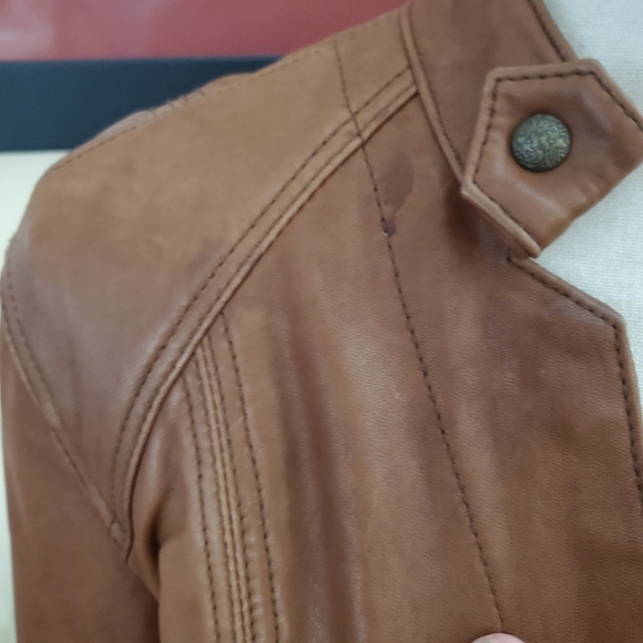 Brown Leather Jacket by Coldwater Creek - Picture 7 of 9